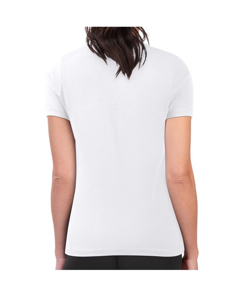Women's White New York Yankees Retro Roses Fitted T-Shirt