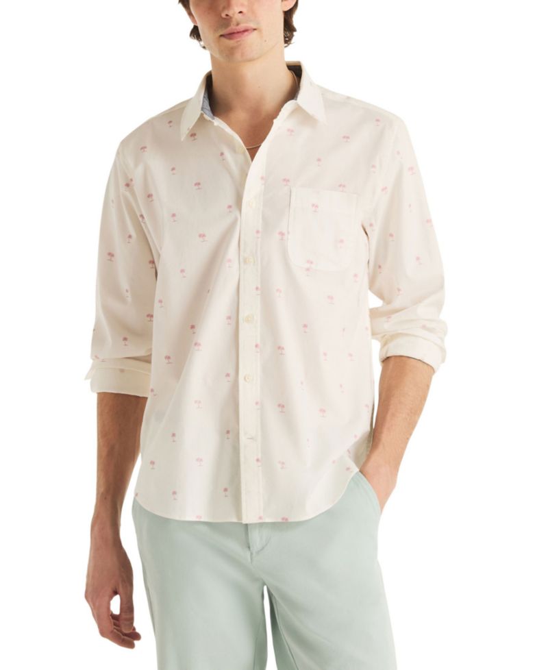 Men's Long-Sleeve Oxford Print Shirt