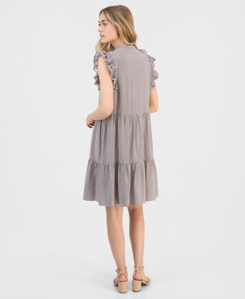 Petite Ruffled Tiered Shift Dress