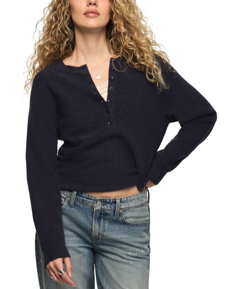Women's Cloud Soft Long-Sleeve Henley Sweater