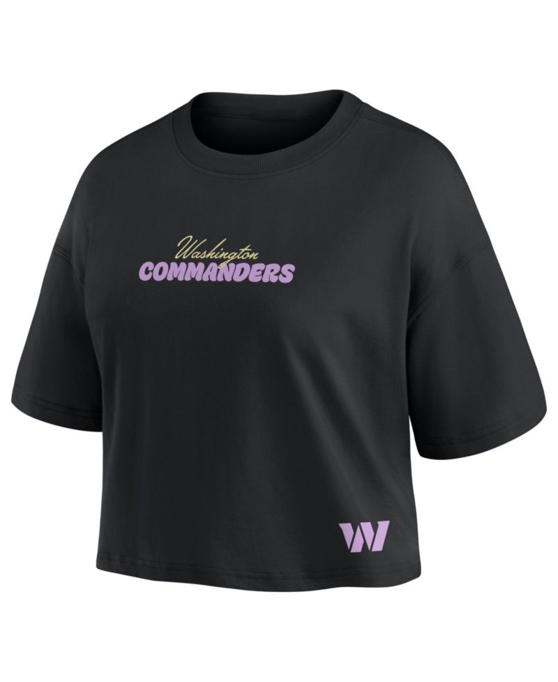 Women's Jayden Daniels Black Washington Commanders Fashion Cropped T-Shirt