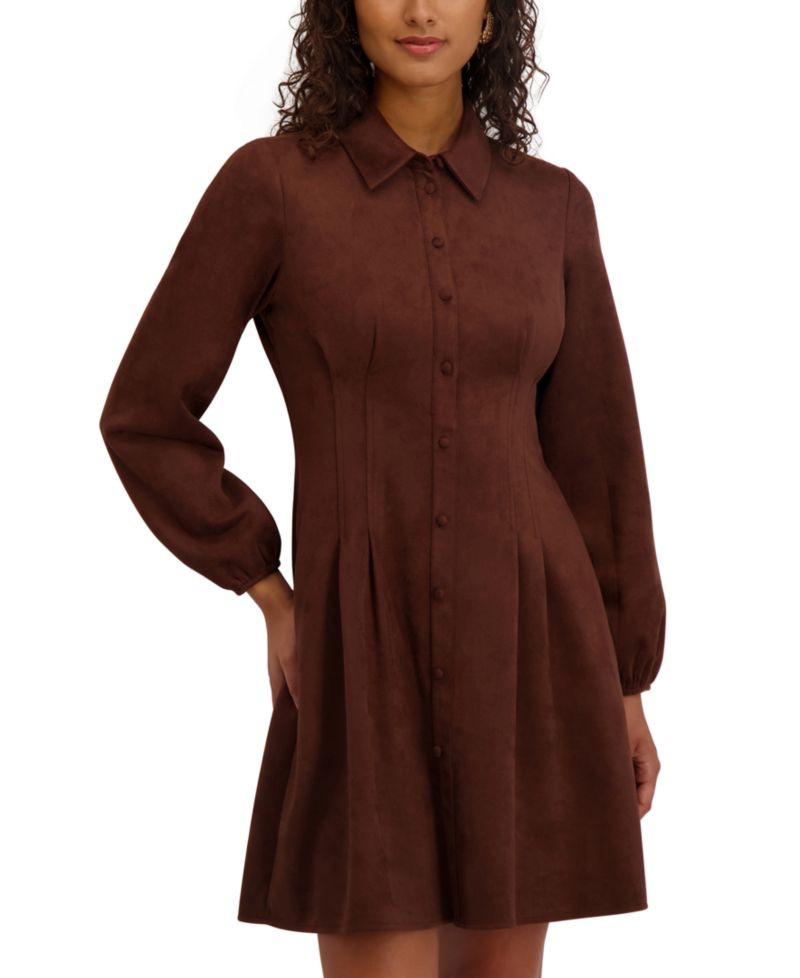 Women's Collared Long-Sleeve Dress