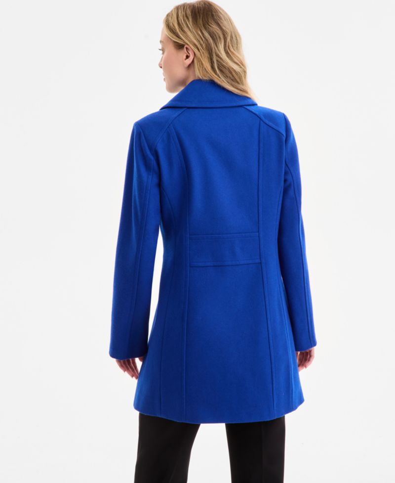 Women's Single-Breasted Notched-Collar Peacoat