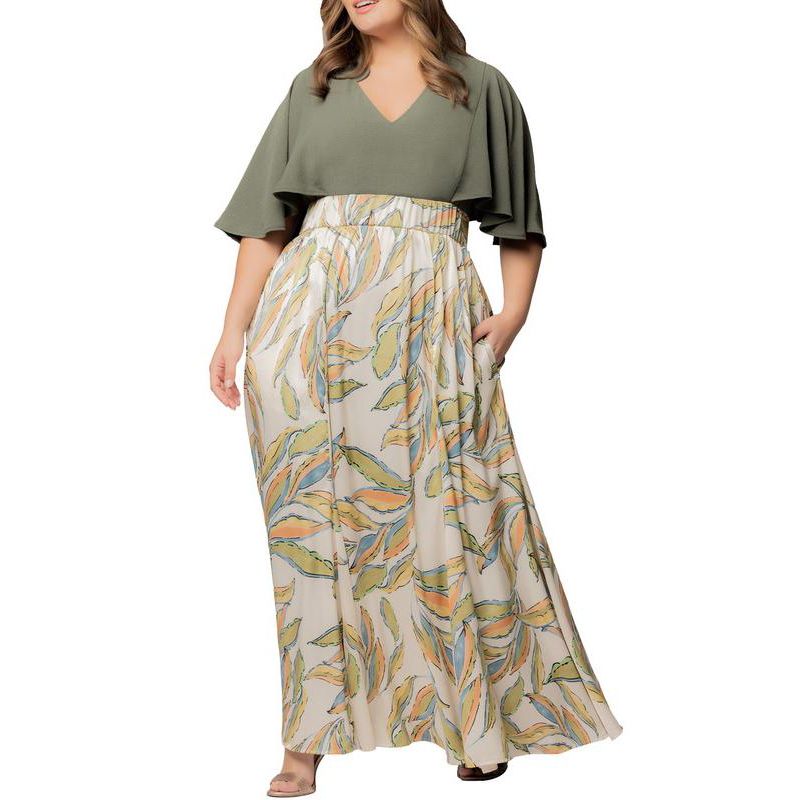 Plus Size Avisa Flowy A Line Evening Gown