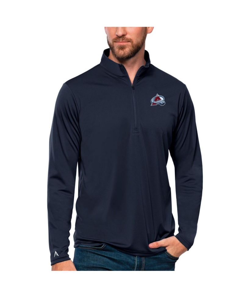 Men's Navy Colorado Avalanche Tribute Quarter-Zip Pullover