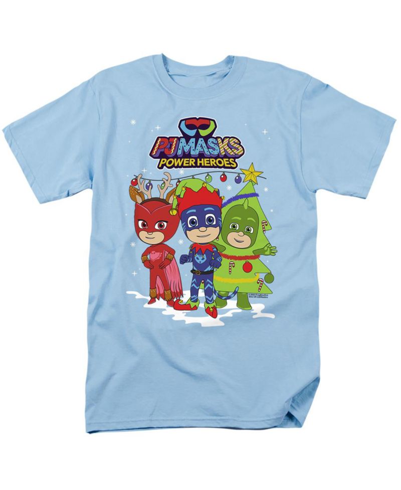 Men's Pj Masks Christmas Heroes, Catboy, Owlette and Gekko T Shirt