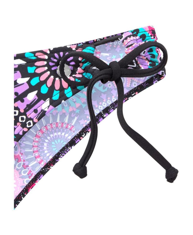 Women's Tropical Print Side Tie Bikini Low-Rise Swim Bottom