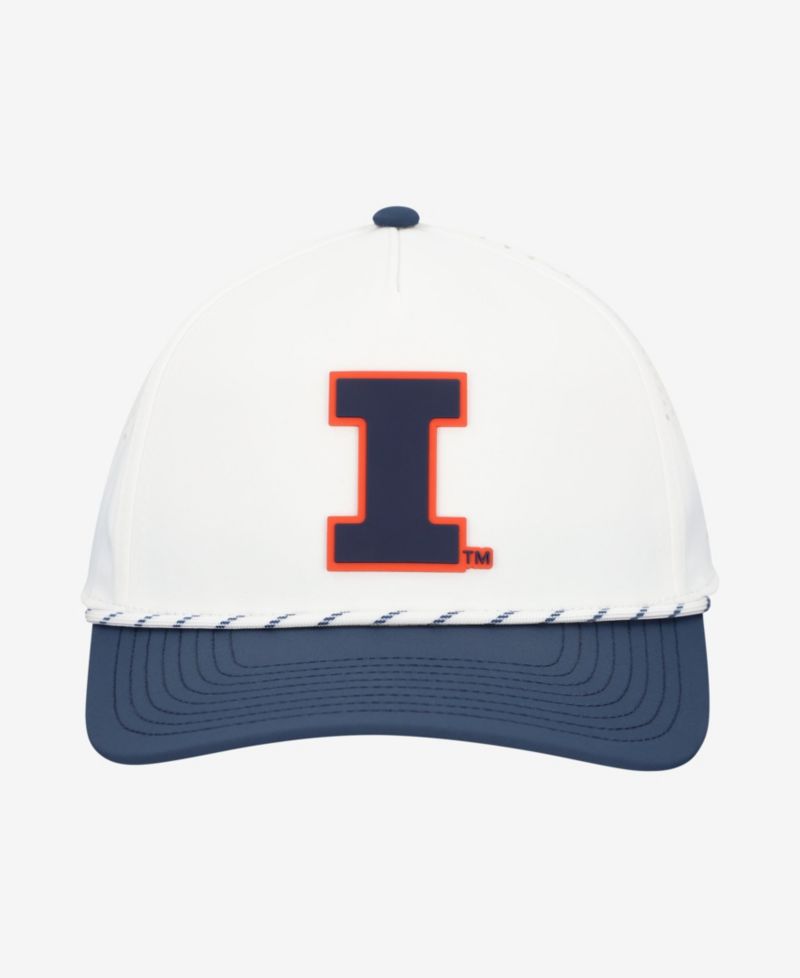 Men's White/Navy Illinois Fighting Illini Classic Adjustable Rope Hat