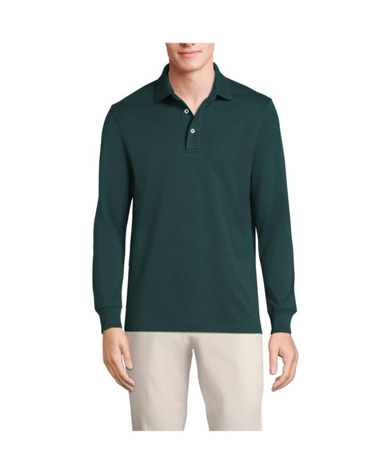 Men's Long Sleeve Cotton Supima Polo Shirt