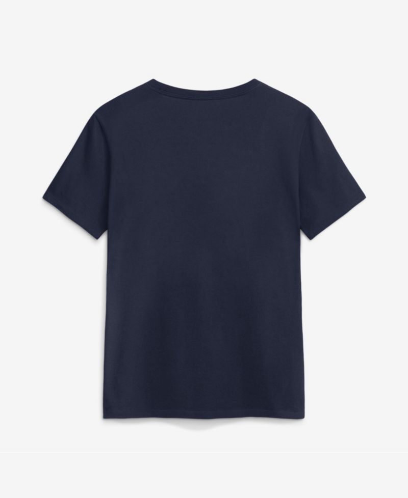 Women's Navy Michigan Wolverines Script Mantra Logo T-Shirt