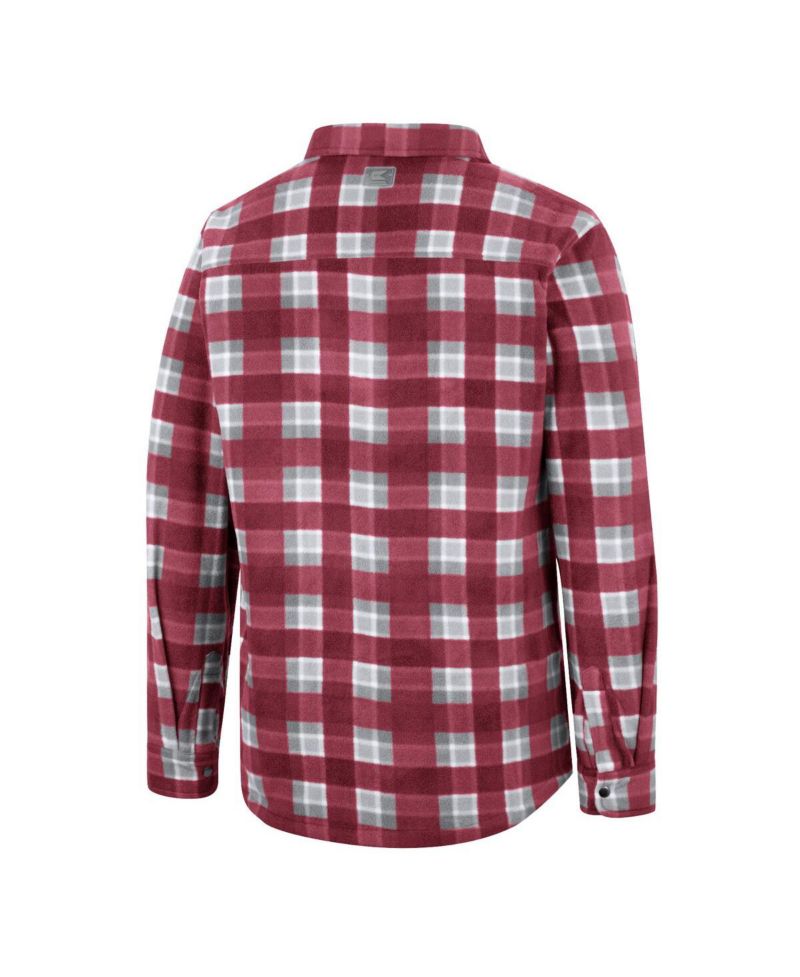 Men's Crimson, White Alabama Crimson Tide Ellis Plaid Full-Snap Shirt Jacket