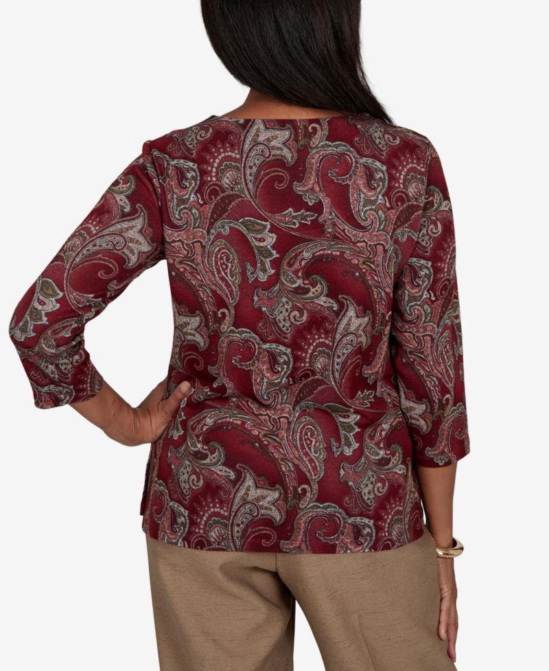 Women's Union Square Paisley Scroll Melange Knit Top