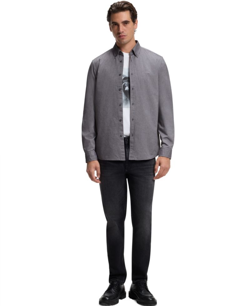 Men's Oxford Cotton Regular-Fit Button-Down Dress Shirt