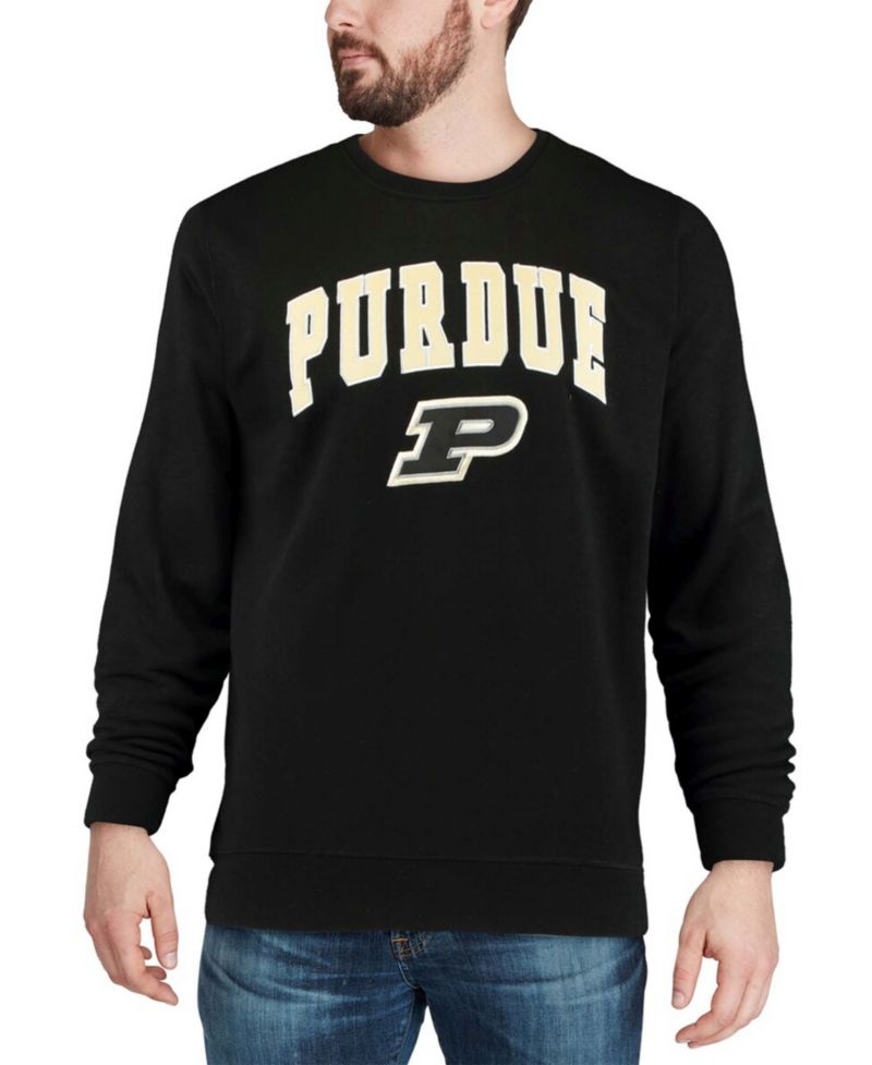 Men's Purdue Boilermakers Arch & Logo Crew Neck Sweatshirt