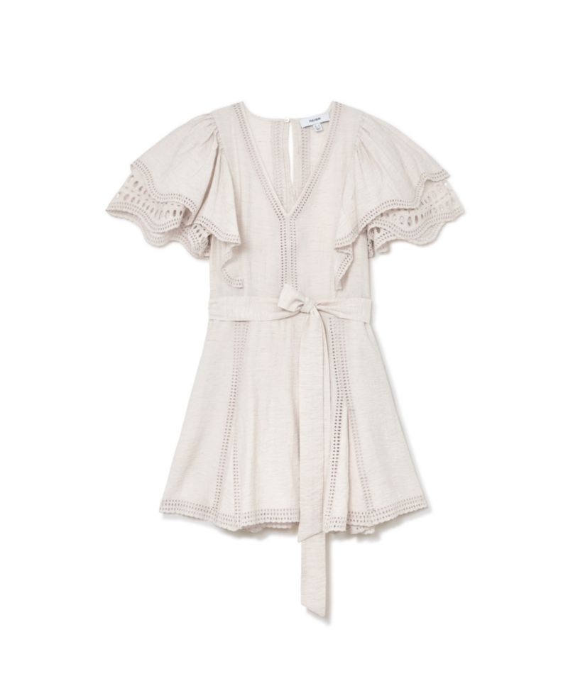 Women's Broderie Anglaise Belted Flippy Dress