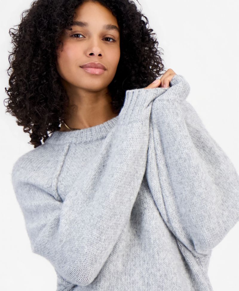 Petite Raglan Slouchy Crew Sweater