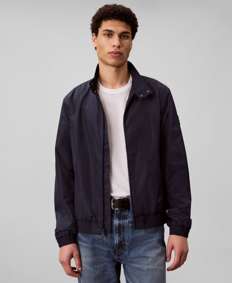 Men's Nylon Grid Bomber Jacket