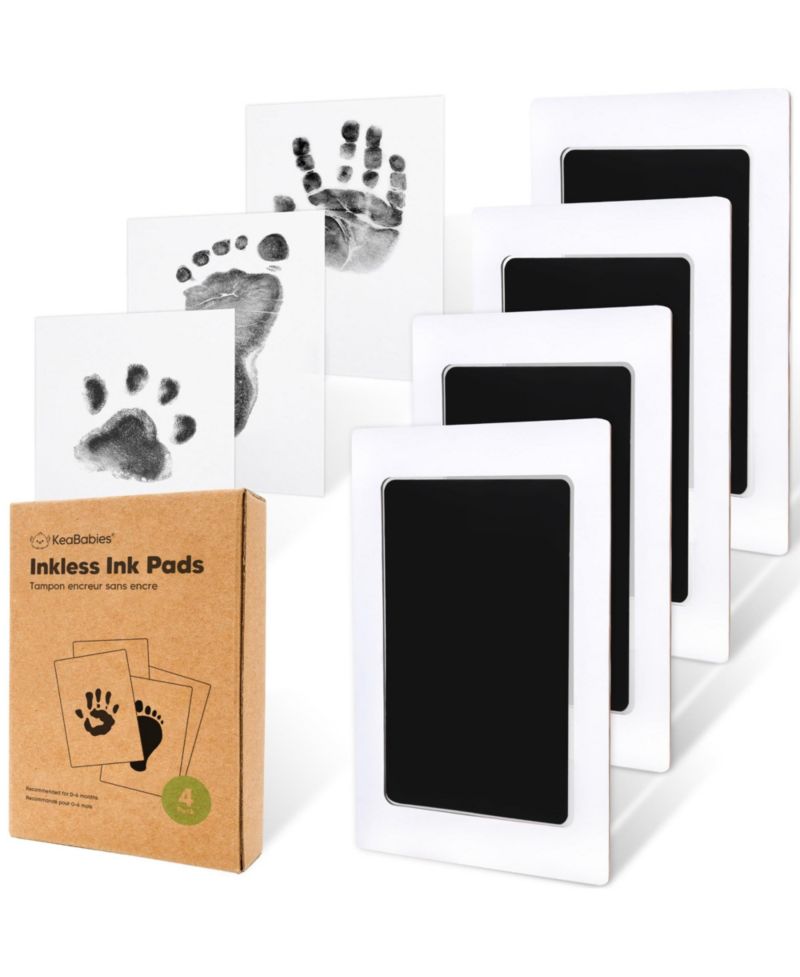 4pk Inkless Ink Pad for Baby Hand and Footprint Kit, Clean Touch Dog Paw, Dog Nose Print Kit, Baby & Pet Safe