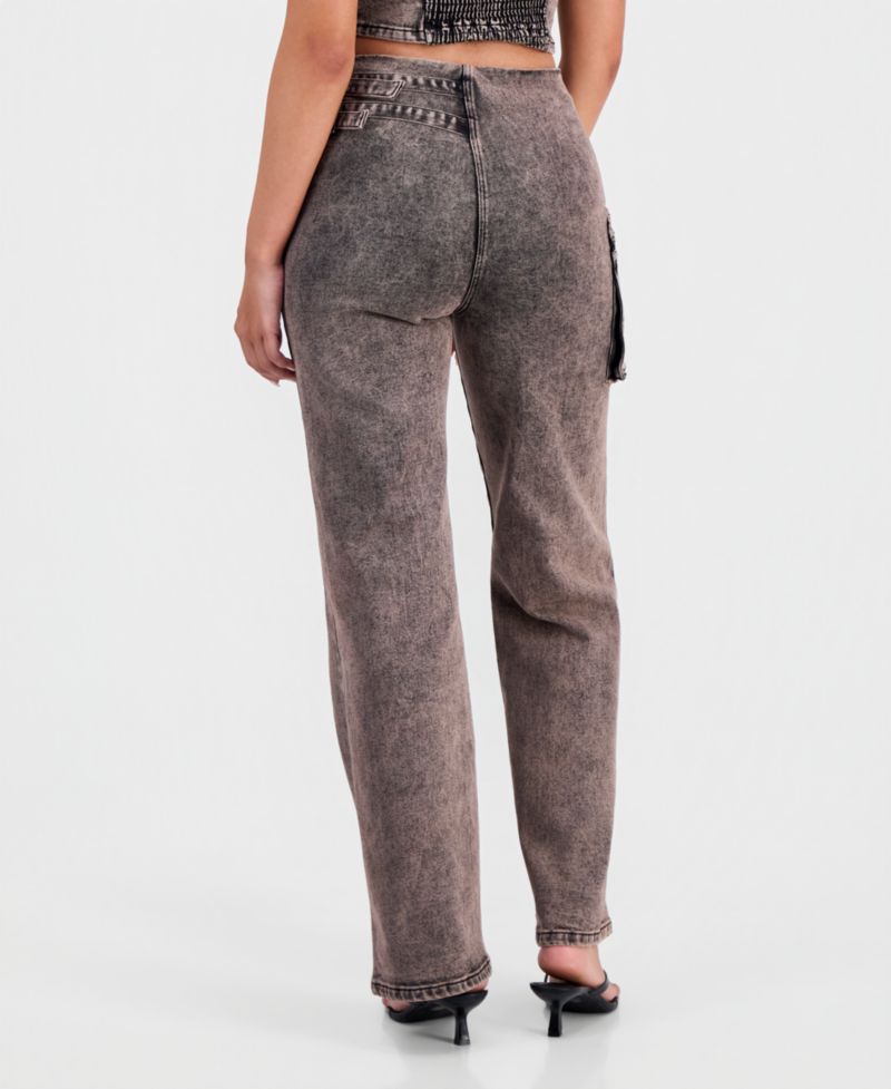 Women's Dirty Denim High-Rise Straight Jeans