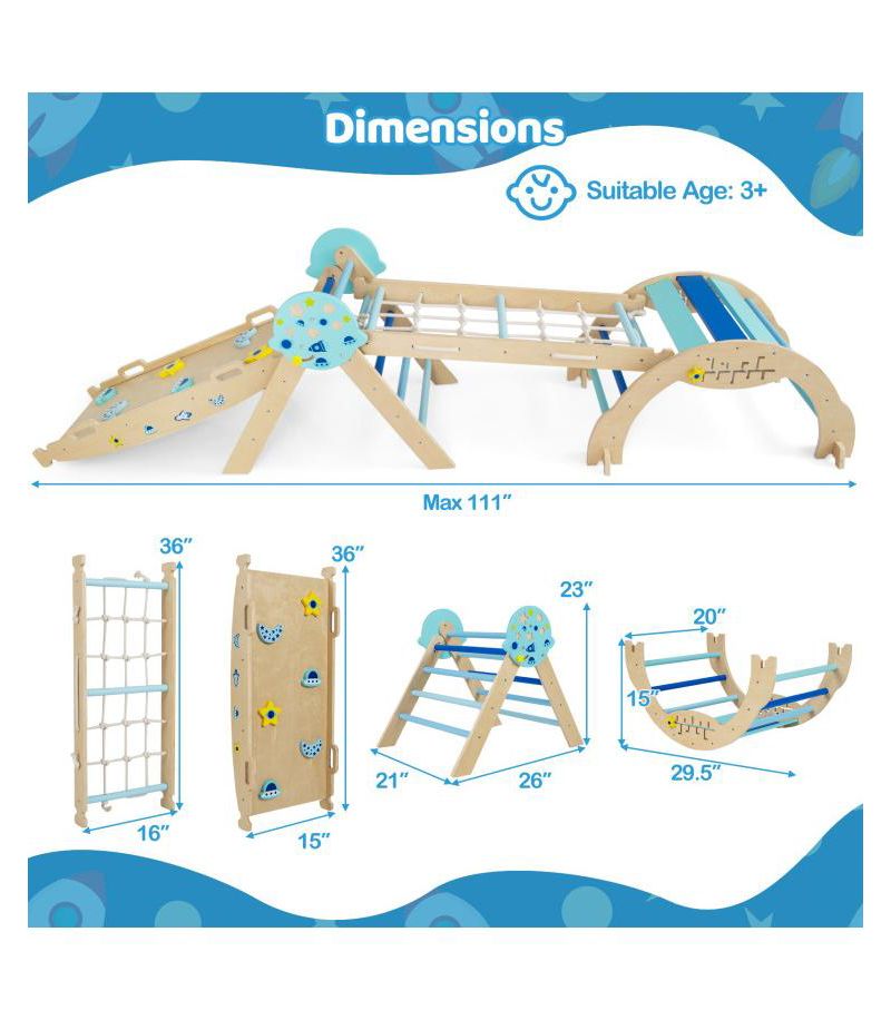8-in-1 Unicorn Theme Foldable Climbing Set