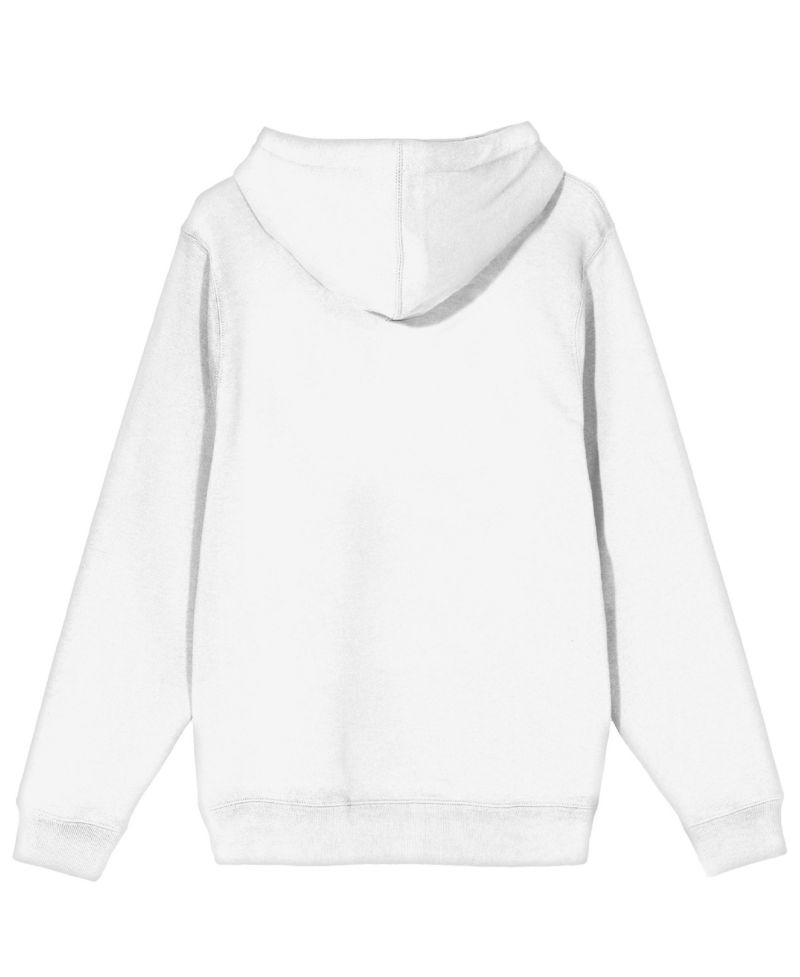 Men's The FIghting Spirit Long Sleeve White Adult Hooded Sweatshirt -3XL