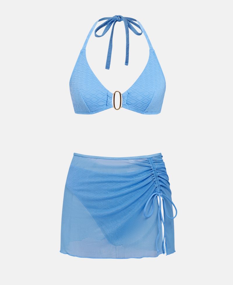 Women's Halter Bikini Set with Sarong