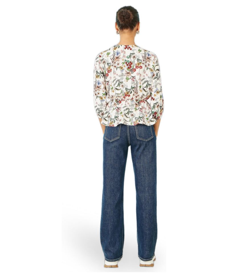 Women's Viscose Botanical Print Wrap Top