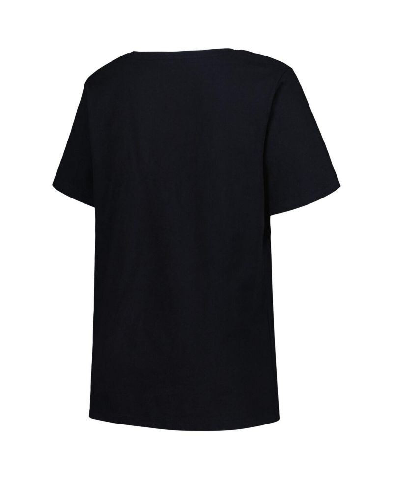 Women's Black Memphis Grizzlies Plus Size Arch Over Logo V-Neck T-shirt