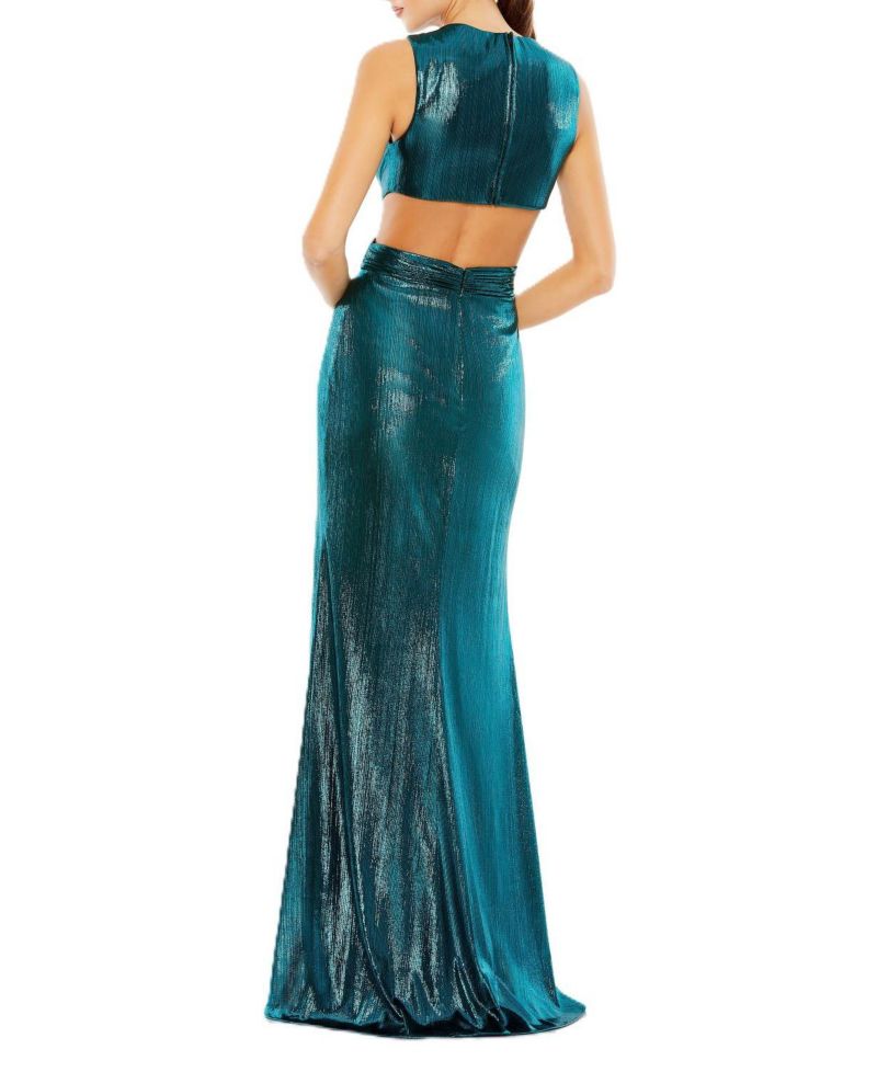 Women's Metallic Cut Out Gown