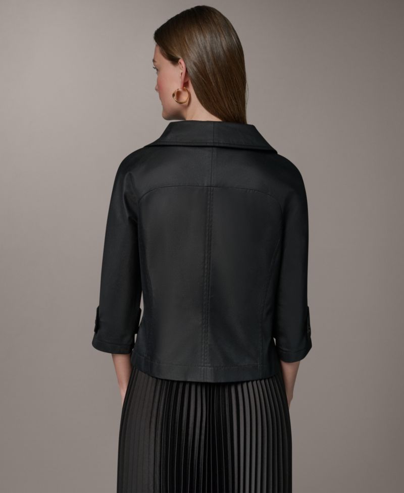 Petite Bar Hardware Notch Lapel Collar Blazer