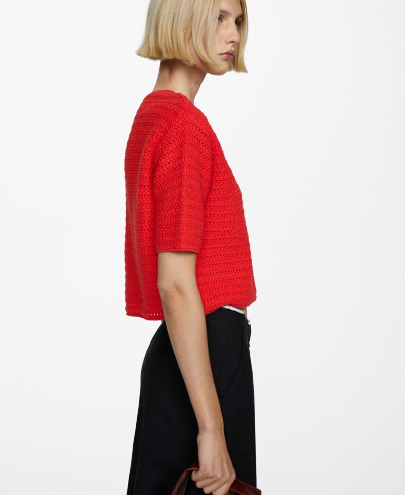 Women's Openwork Details Knitted Jumper