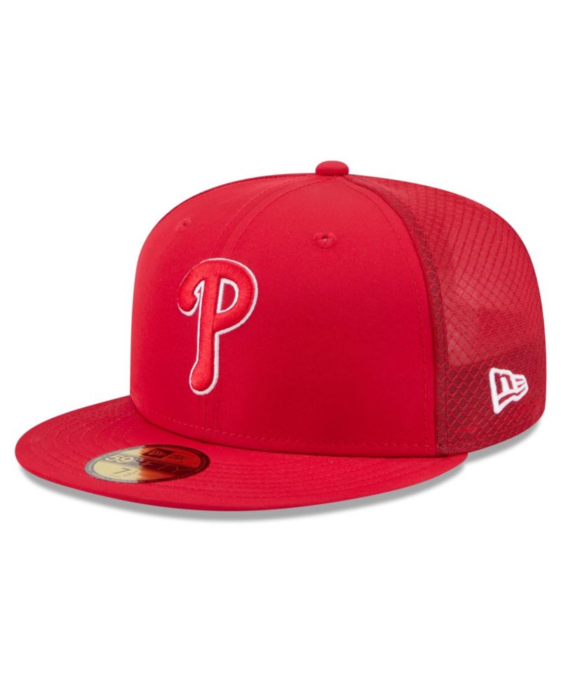 Big Boys and Girls Philadelphia Phillies Batting Practice 59FIFTY Flat Bill Fitted Hat