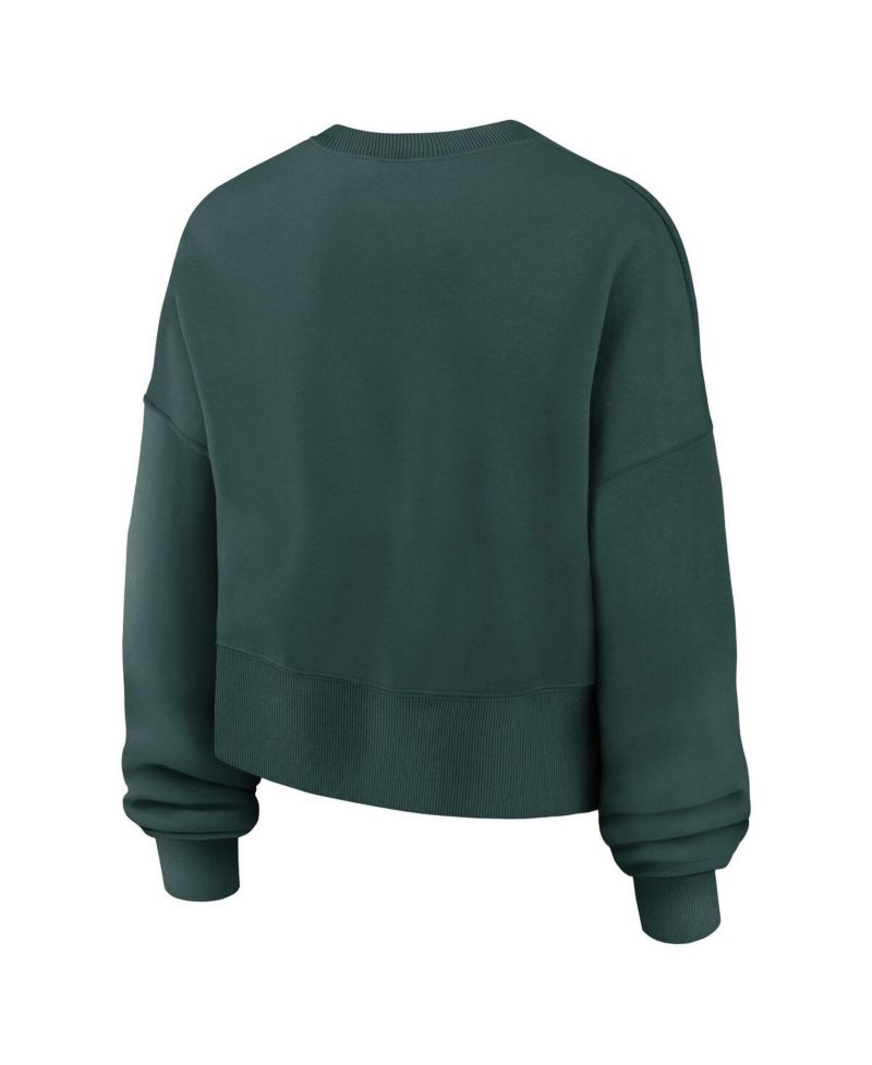 Women's Green Michigan State Spartans Oversized Phoenix Arch Pullover Sweatshirt
