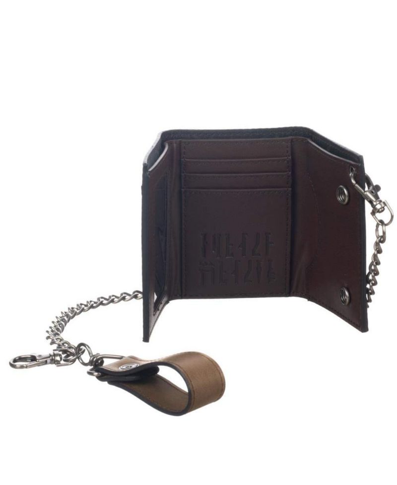 Men's Chain Wallet with Metal Shield