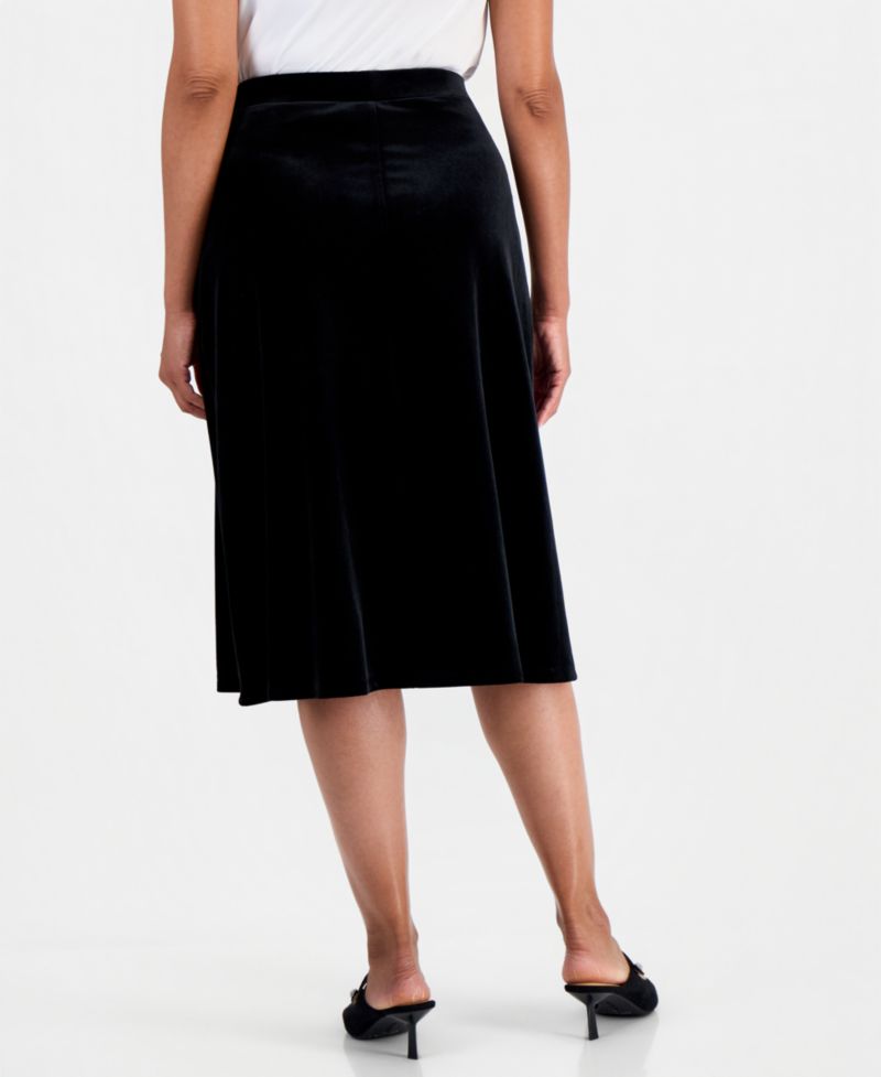 Women's A-Line Midi Velvet Skirt