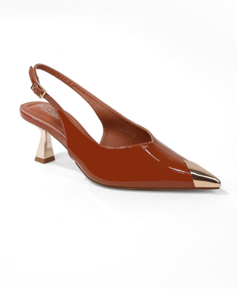 Women's Patent Heels and Toe Cap Slingback Pumps