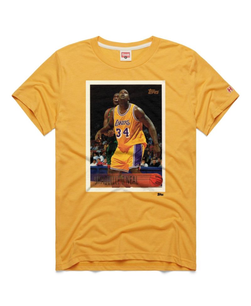 Men's and Women's Shaquille O'Neal Gold Los Angeles Lakers Topps Trading Card Player Tri-Blend T-Shirt