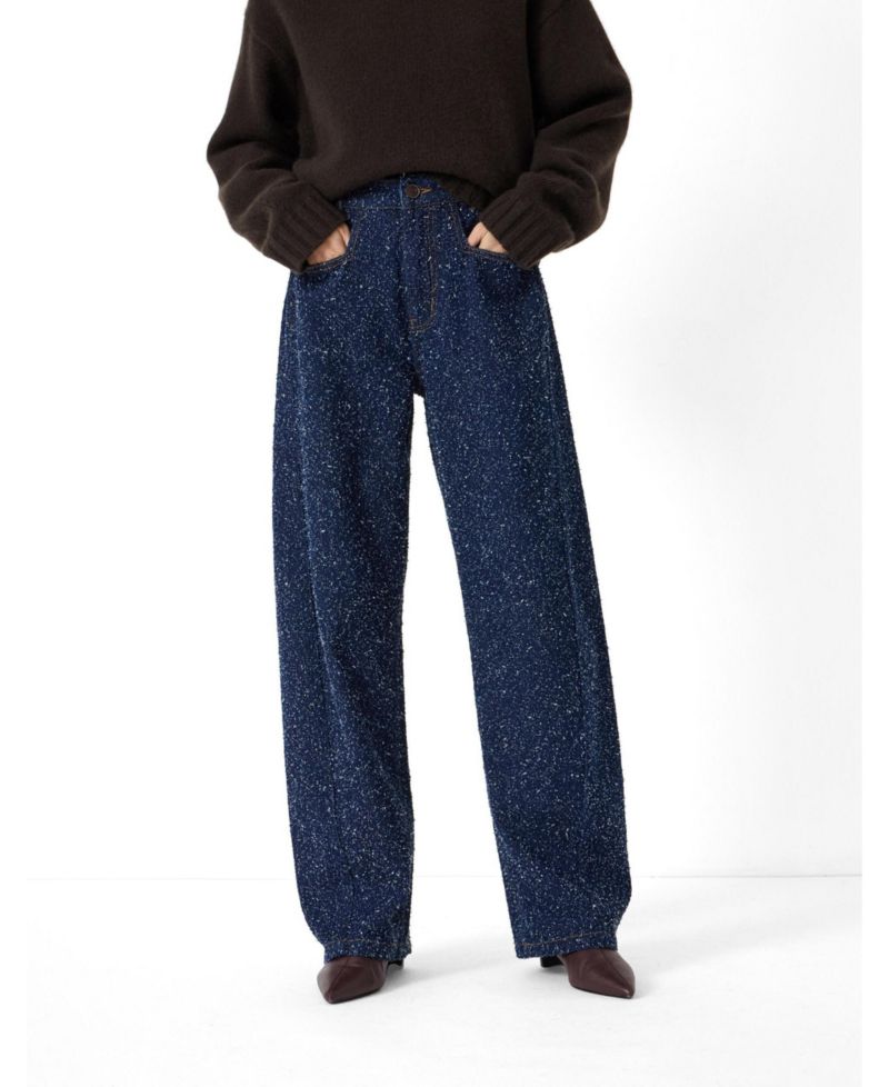 Women's Saskia Textured Straight-Leg Jeans