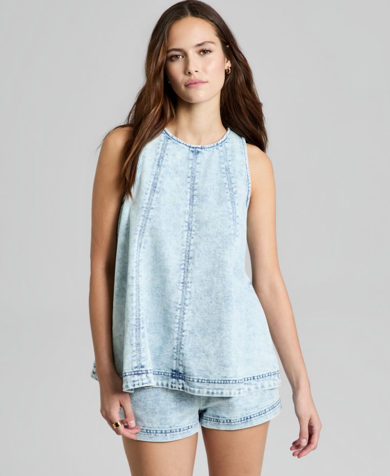 Women's Denim Sleeveless Tunic