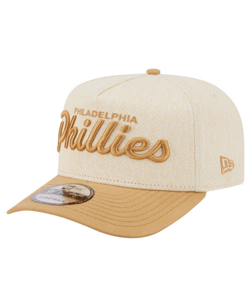 Men's Cream Philadelphia Phillies Herringbone 9FIFTY A-Frame Snapback Hat