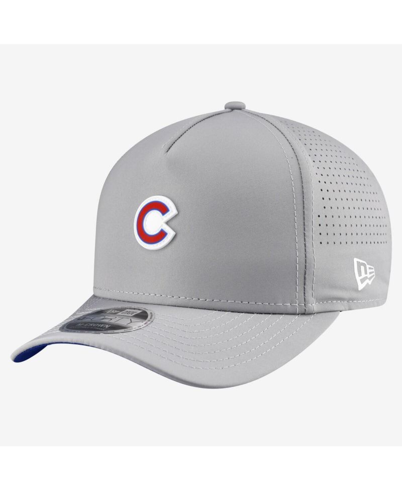 Men's Gray Chicago Cubs Micro Logo 9FORTY M-Crown A-Frame Adjustable Hat