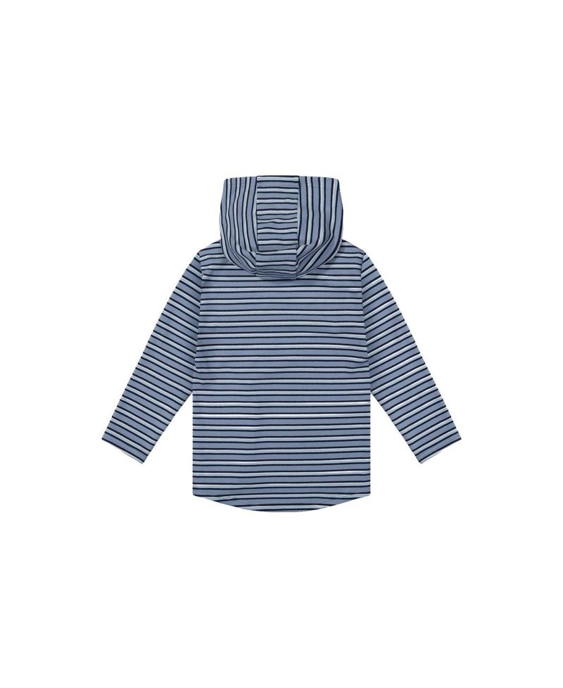 Little and Big Boy 6-12 Striped Brushed Jersey Hooded T-Shirt
