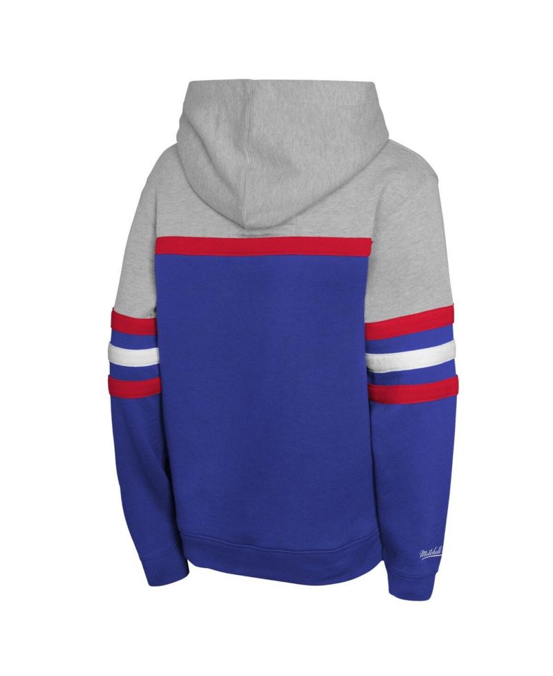 Big Boys and Girls Royal/Grey Chicago Cubs Cooperstown Head Coach Pullover Hoodie