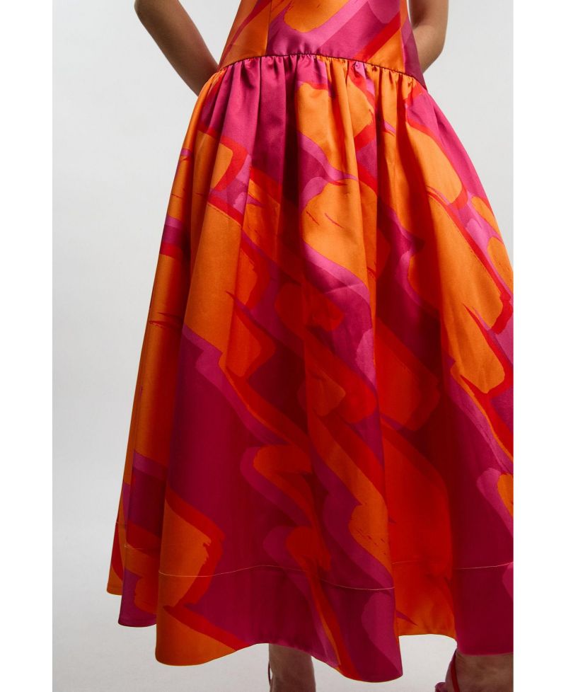 Women's Abstract Strappy Maxi Dress