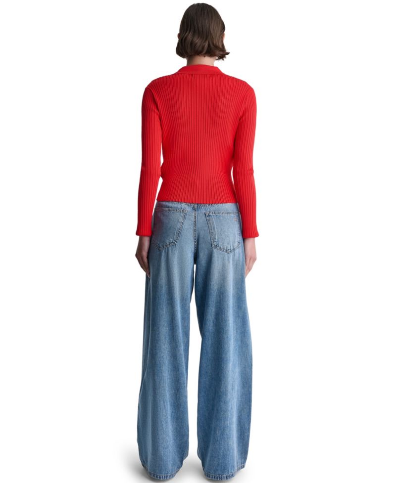 Women's High-Rise Tie-Waist Wide-Leg Jeans
