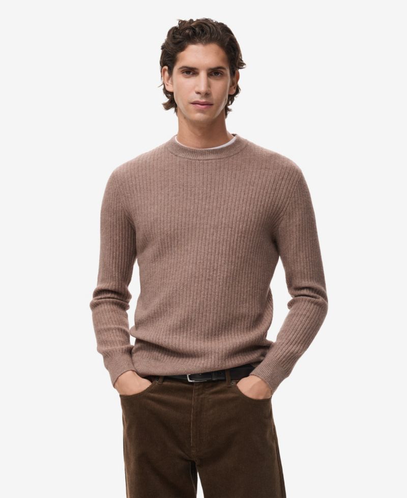 Men's Knitted Ribbed Sweater