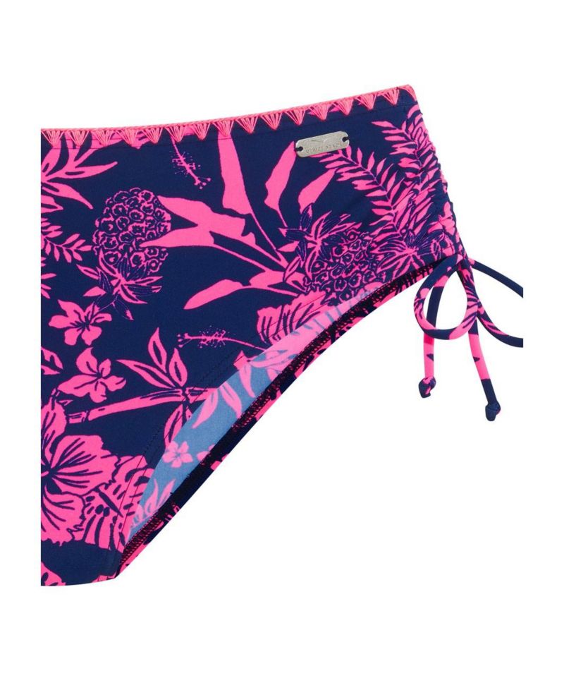 Women's Floral Print Tropical Mid Rise Bikini Mid-Rise Swim Bottom