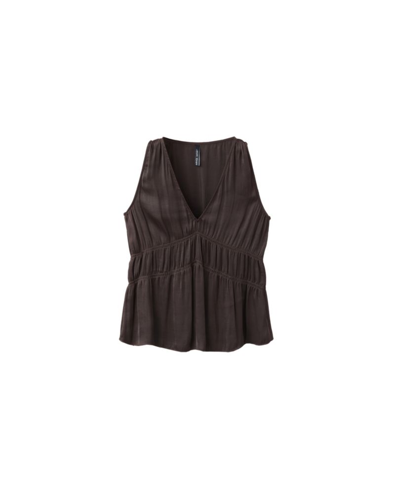 Women's Ruched V-Neck Sleeveless Blouse