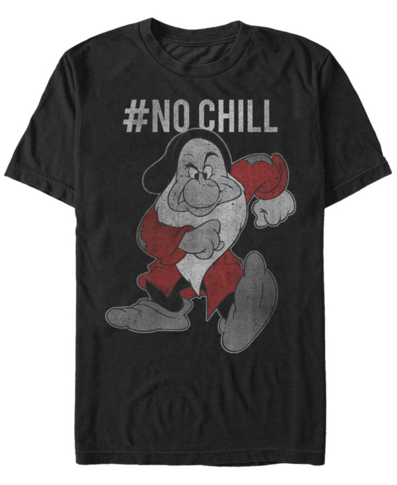 Disney Men's Snow White Grumpy No Chill Vintage Short Sleeve T-Shirt
