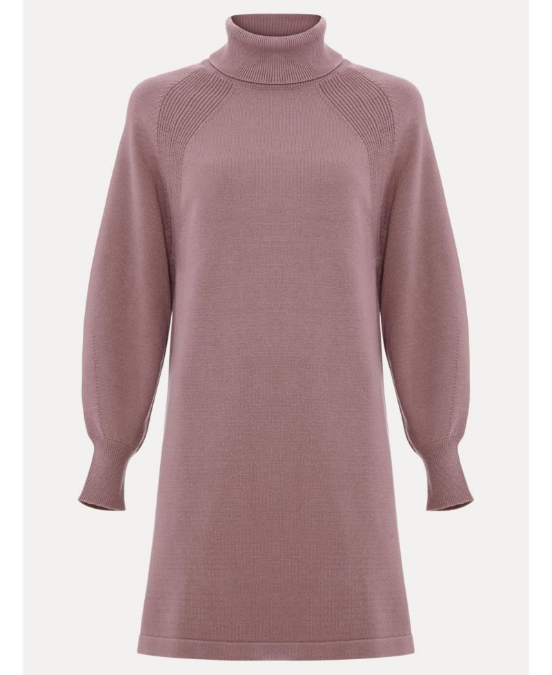 Women's Ellie Turtleneck Blouson-Sleeve Jumper Dress